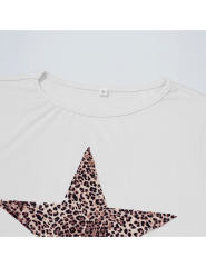 Pink Star Printed Long Sleeve Crop Top