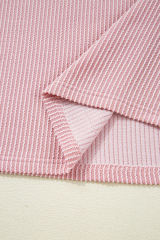 Pink Corded Colorblock Crewneck Tee