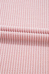 Pink Corded Colorblock Crewneck Tee