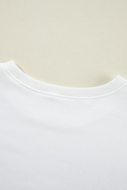 White American Flag Graphic Drop Shoulder Loose Sweatshirt