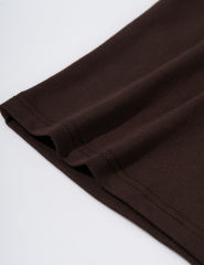 Brown Button U Neck Crop Top and Drawstring Pants Set