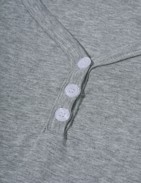 Grey Button U Neck Crop Top and Drawstring Pants Set