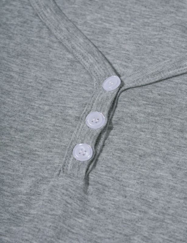 Grey Button U Neck Crop Top and Drawstring Pants Set