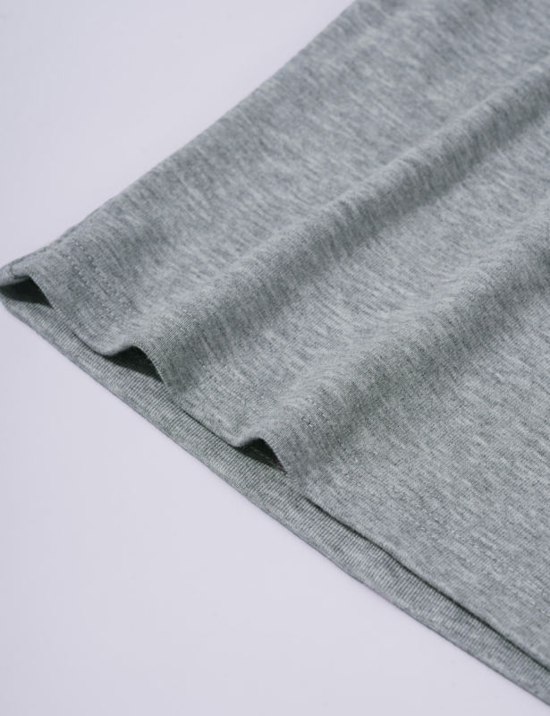 Grey Button U Neck Crop Top and Drawstring Pants Set