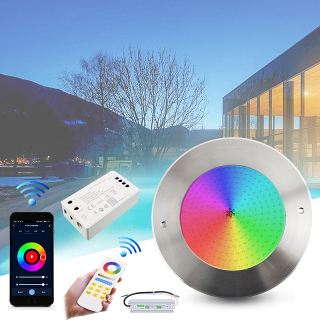 Surface Underwater Color Changing Lights Ip68 Waterproof Touch Remote Control Underwater Resin Filled Swimming Pool Light