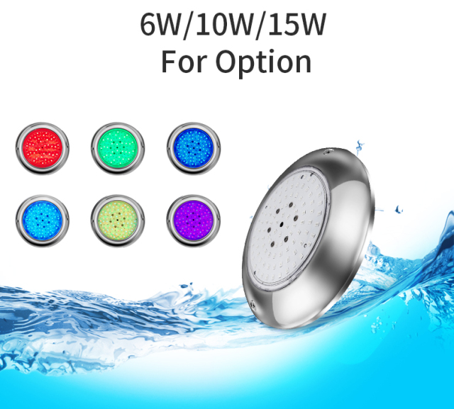 QuYie IP68 12V 150mm Wall Mounted 316L Stainless Steel Underwater Lights Lighting For Swimming Pools Led Pool Lights