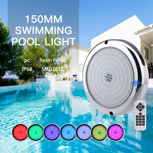 QUYIE  WALL MOUNTED RESIN FILLED 10W 12W 18W AC 12V 316SS MATERIAL LED SWIMMING POOL LIGHT