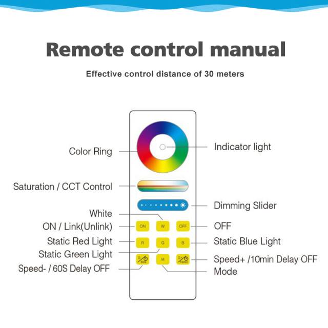 RGB+CCT full 2.4g RF Swimming Pool Light Underwater Lamp Remote Control DC12V Touch Remote Control