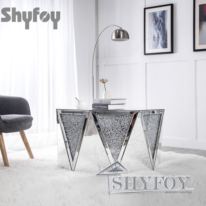 SHYFOY Crushed Diamond Mirrored Coffee Table / SF-CF009