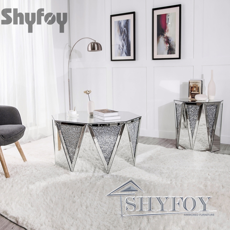 SHYFOY Crushed Diamond Mirrored Coffee Table / SF-CF009