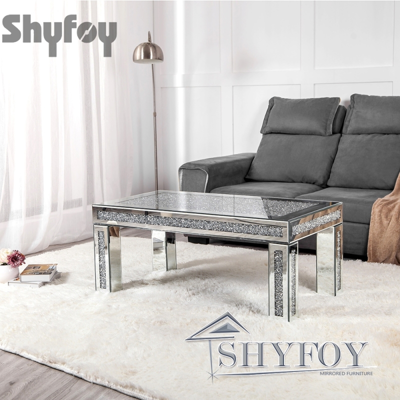SHYFOY Mirrored Crushed Diamond Coffee Table / SF-CF015