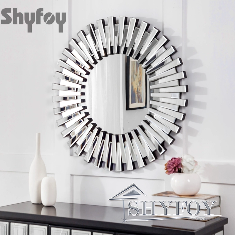 SHYFOY Wall Mirror for Wall Decor, 31.5'' Circular Decorative Statement Wall Mirror for Entryway, Hallway, Bedroom, Living room / SF-WM002