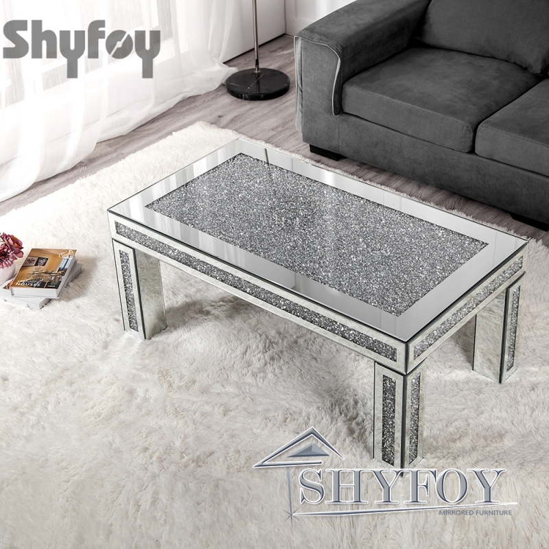 SHYFOY Mirrored Crushed Diamond Coffee Table / SF-CF015