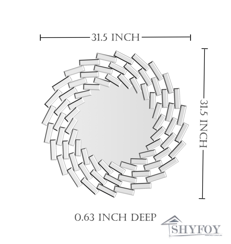 SHYFOY Framless Gear Accent Mirror for Wall / SF-WM032