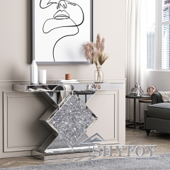SHYFOY Crushed Diamond Mirrored Console Table / SF-CT012