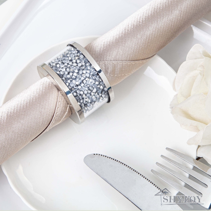 SHYFOY Silver napkin rings set of 4 / SF-MP026