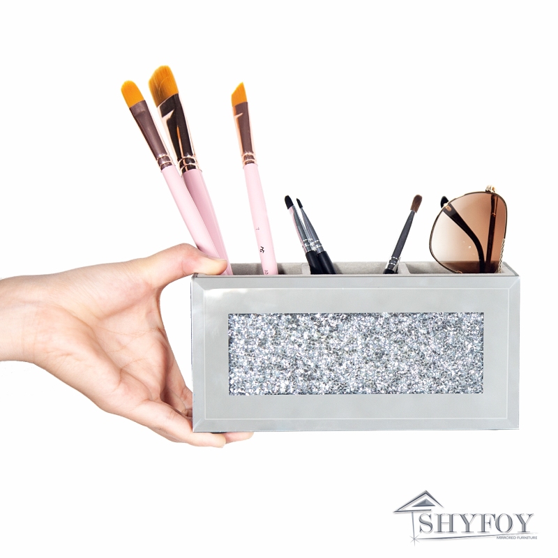 SHYFOY Crushed Diamond Three Compartments Deluxe Cosmetic Makeup Beauty Organizer / SF-MP043