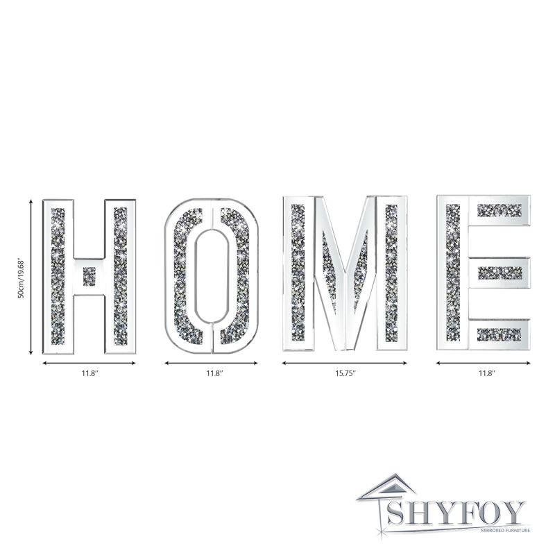 SHYFOY Mirrored Home Letter for Wall Decor Modern Mirror Decorative Wall Art for Home Living Room Bedroom, Wedding / SF-WM070