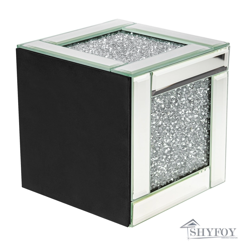 SHYFOY Tissue Box Cover Square, Modern Glass Decorative Tissue Holder / SF-MP061