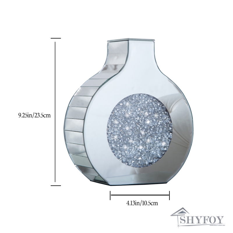 SHYFOY vase with broken diamond vase decoration, silver mirror crystal glass decorative vase luxury home decoration / SF-MP107