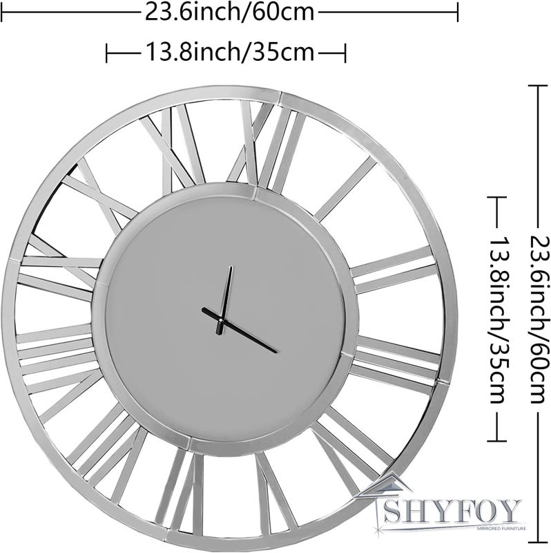 SHYFOY 24 inch Decorative Wall Clocks for Living Room Decor Modern