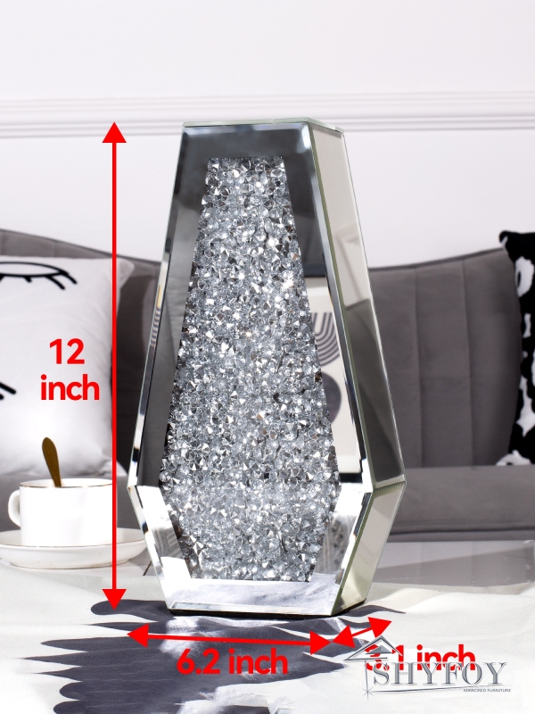 SHYFOY Silver 12'' Indoor / Outdoor Glass Table Vase / SF-MP125