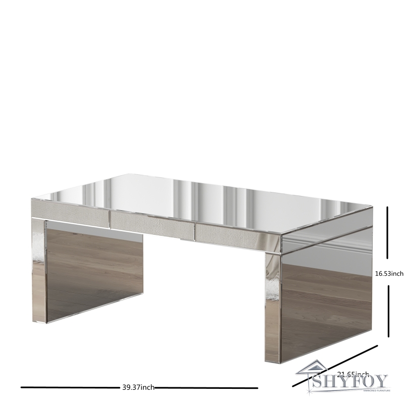 SHYFOY Rectangle Glass Sled Coffee Table / SF-CF095