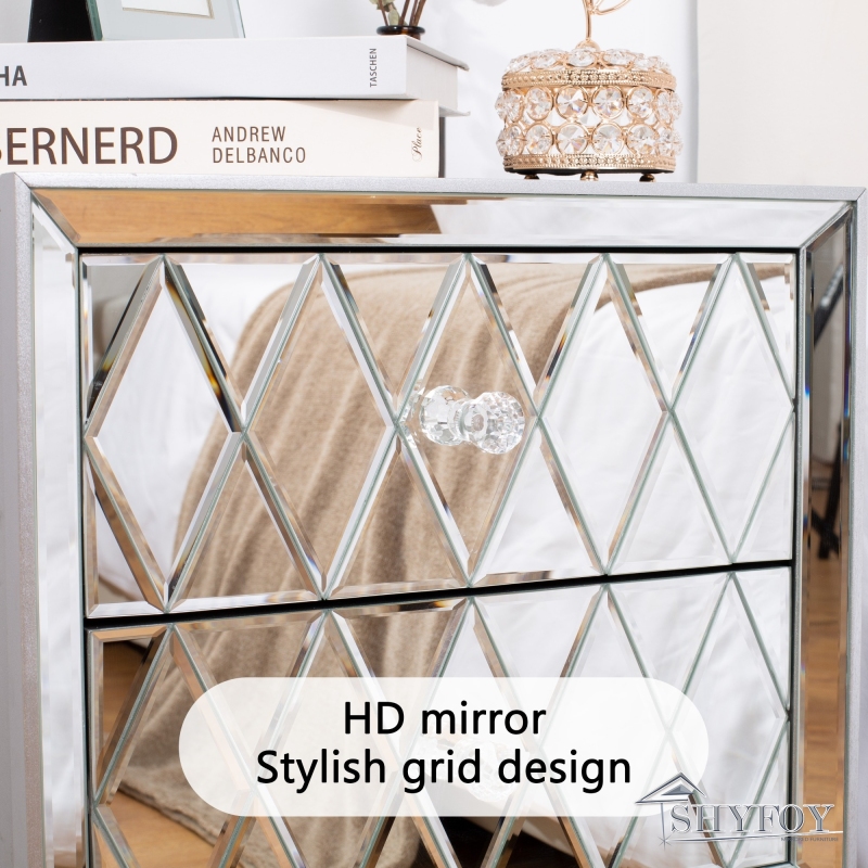 SHYFOY Mirror Glass Nightstand / SF-BT079