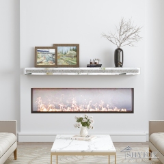 Fireplace Mantel, 48 Inch Mirrored Floating Shelf with Crystal Crushed Diamond Inlay / SF-TS132