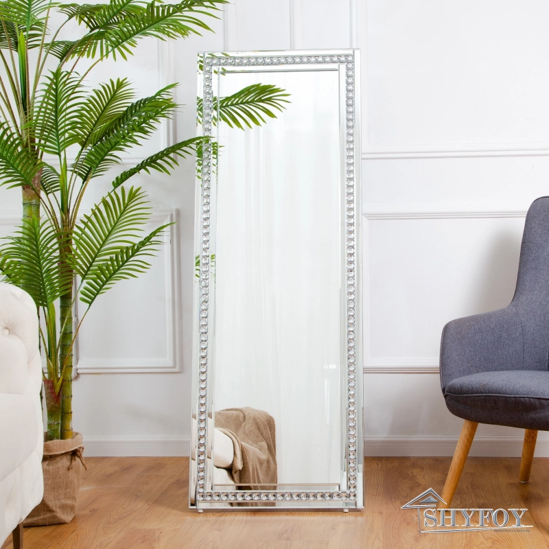 Casmer Rectangle Glass Full Length Mirror with Stand