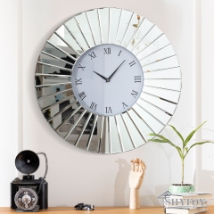 SHYFOY  32" Modern Wall Clock Mirrored Finish Fan Frame /SF-MC062-80