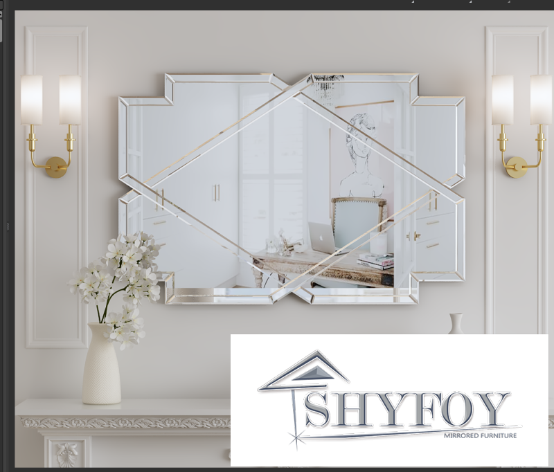 SHYFOY Frameless Decorative Rectangle Glass Wall Mirror / SF-WM091