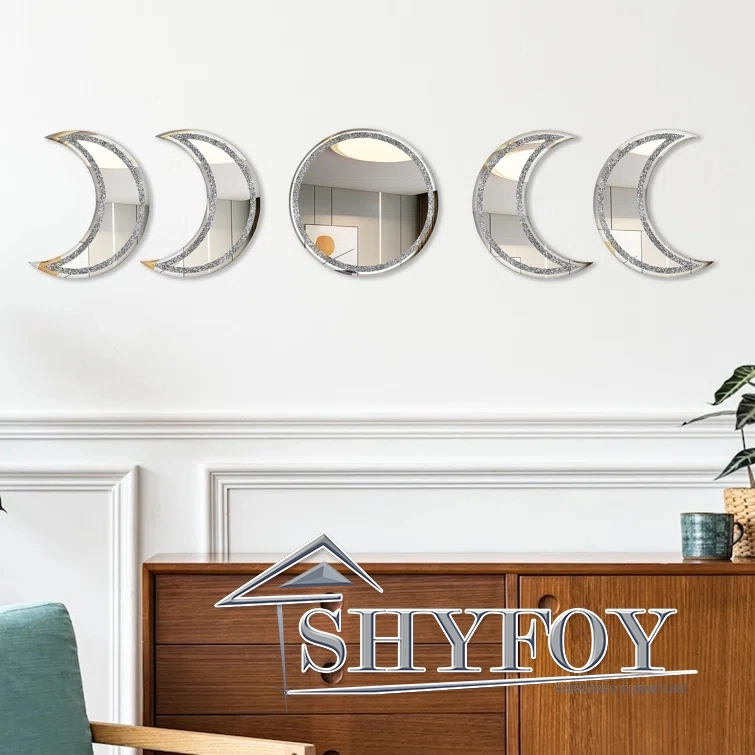 SHYFOY Moon and Sun Irregular Wall Mirror Decor (Set of 5) / SF-WM102