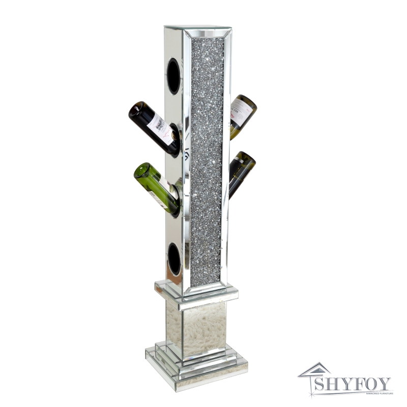 SHYFOY 8 Bottle Floor Wine Bottle Rack in Silver / SF-WH134