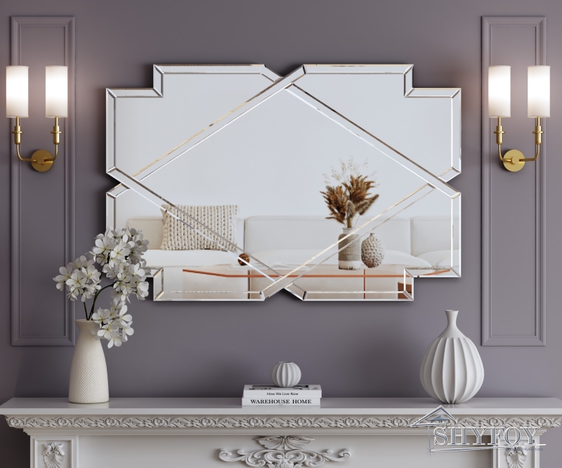 SHYFOY Frameless Decorative Rectangle Glass Wall Mirror / SF-WM091