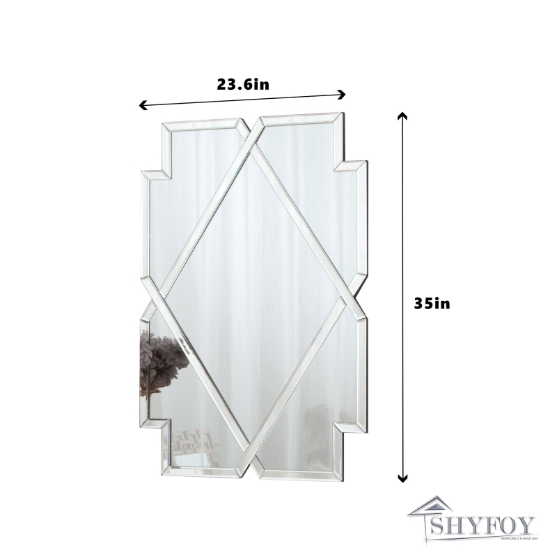 SHYFOY Frameless Decorative Rectangle Glass Wall Mirror / SF-WM091