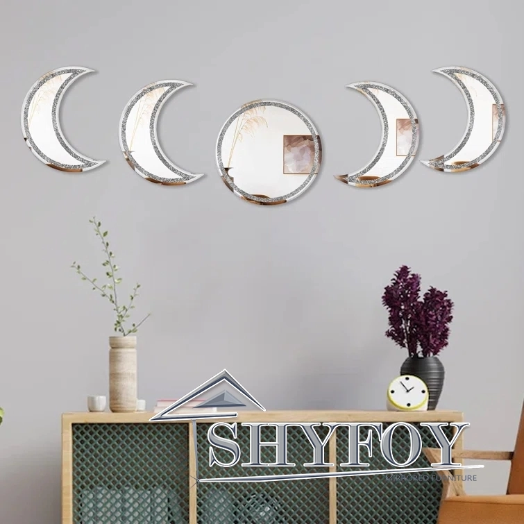 SHYFOY Moon and Sun Irregular Wall Mirror Decor (Set of 5) / SF-WM102