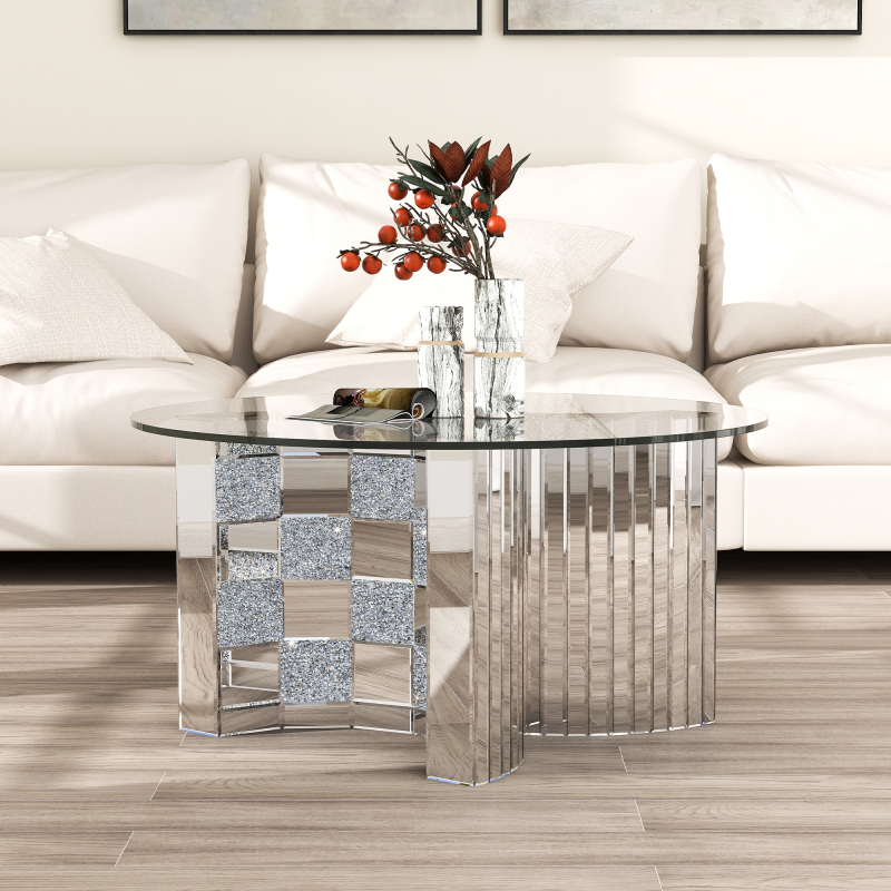 Shyfoy Glass Top Round Coffee Table /SF-CF194