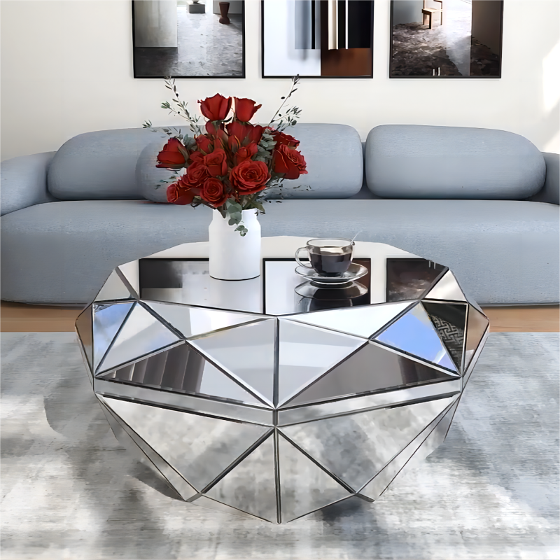 Shyfoy Mirrored Polygon Coffee Table /SF-CF195