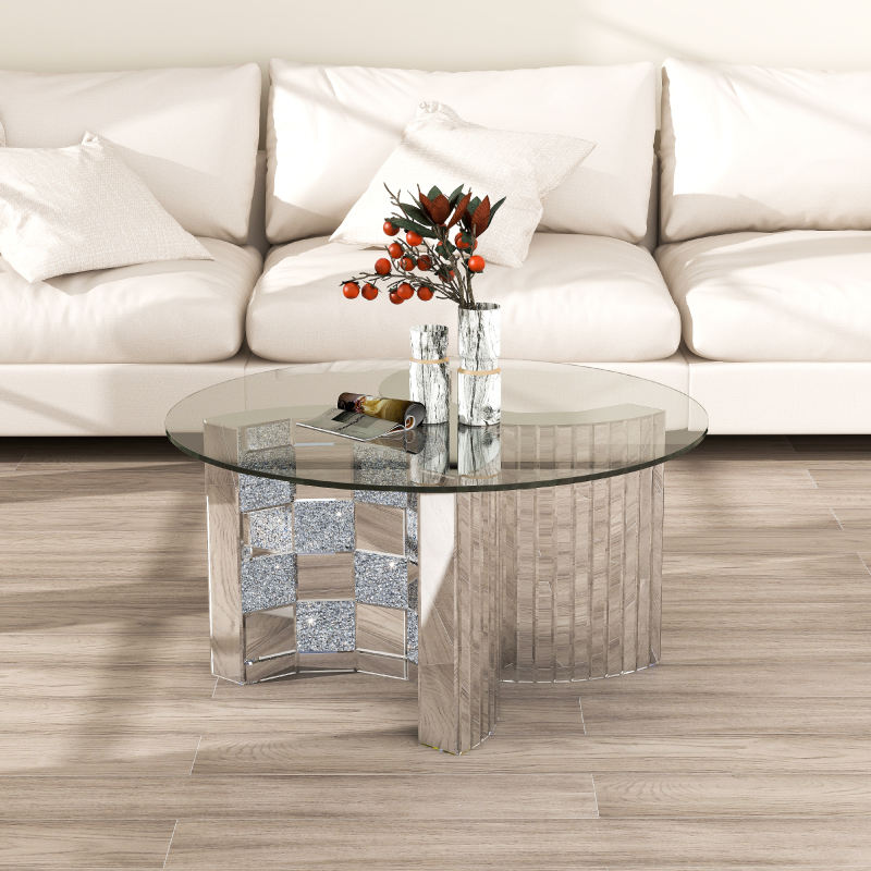 Shyfoy Glass Top Round Coffee Table /SF-CF194