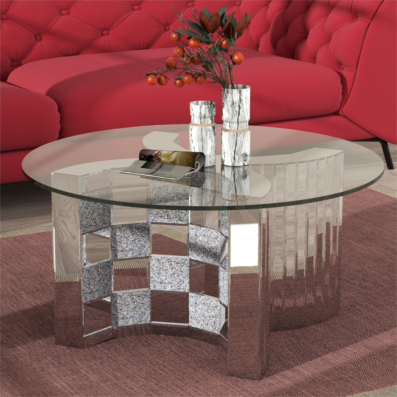 Shyfoy Glass Top Round Coffee Table /SF-CF194