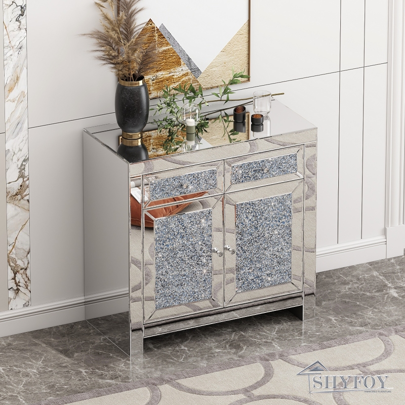 Dreavyn Luxury Mirrored Accent Cabinet / SF-CB173