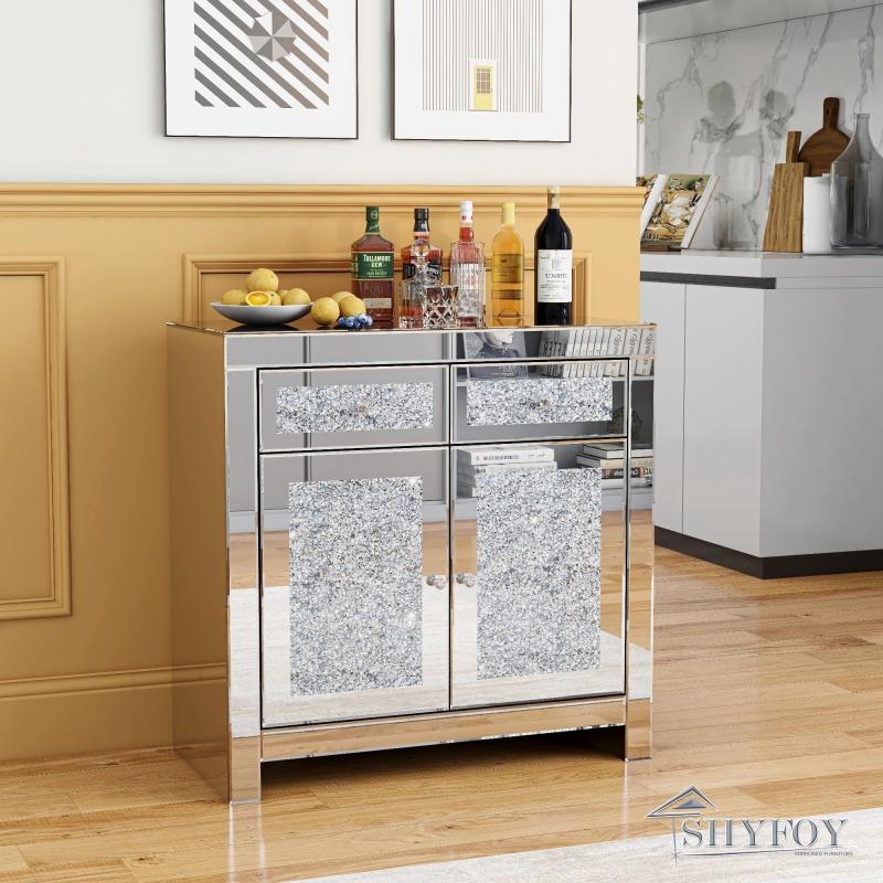 Dreavyn Luxury Mirrored Accent Cabinet / SF-CB173