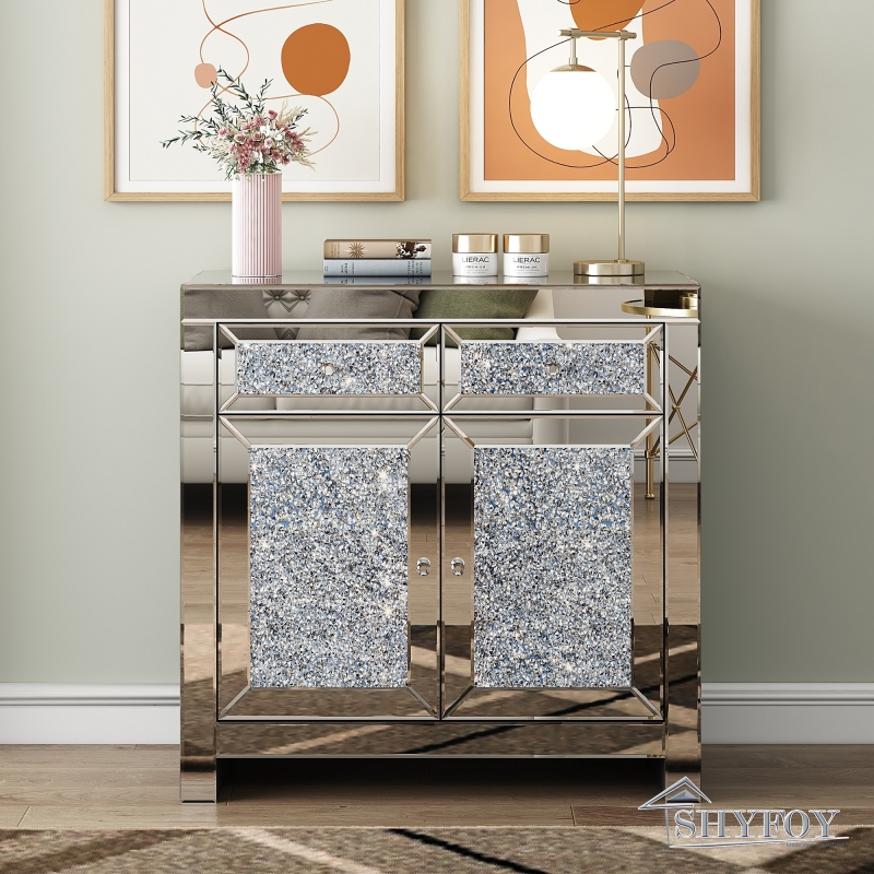 Dreavyn Luxury Mirrored Accent Cabinet / SF-CB173