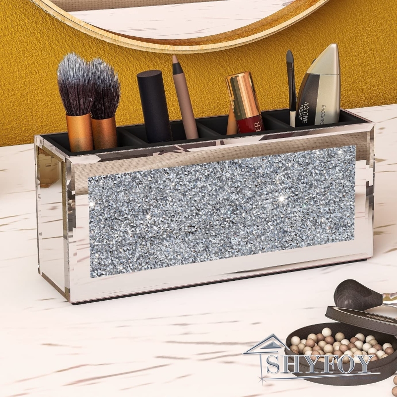 SHYFOY Crushed Diamond Three Compartments Deluxe Cosmetic Makeup Beauty Organizer / SF-MP043
