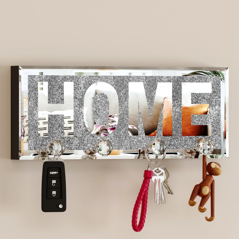SHYFOY Glitter Mirrored Home Letter Plaque Sign for Wall Decor
