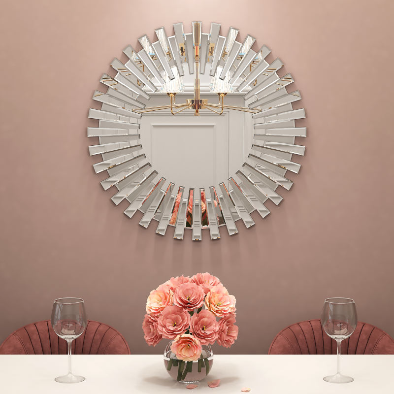 SHYFOY Wall Mirror for Wall Decor, 31.5'' Circular Decorative Statement Wall Mirror for Entryway / SF-WM002