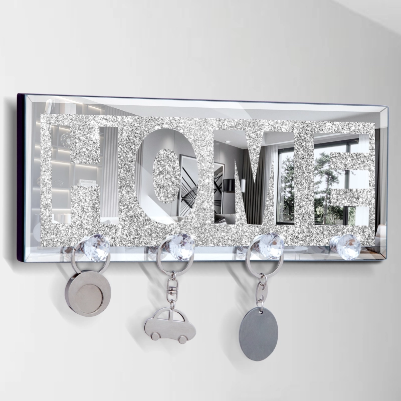 SHYFOY Glitter Mirrored Home Letter Plaque Sign for Wall Decor