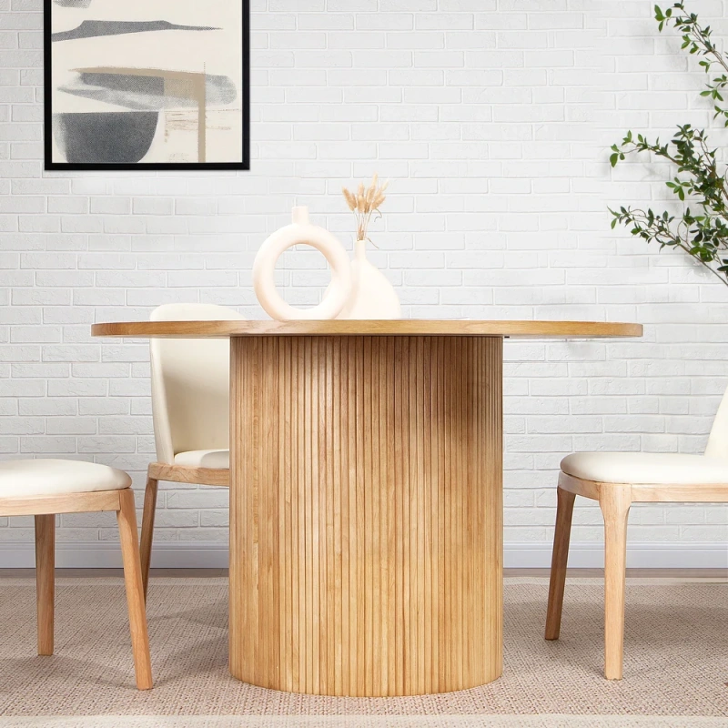 Round Fluted Pedestal Dining Table /SF-DT158B/SF-DT158W