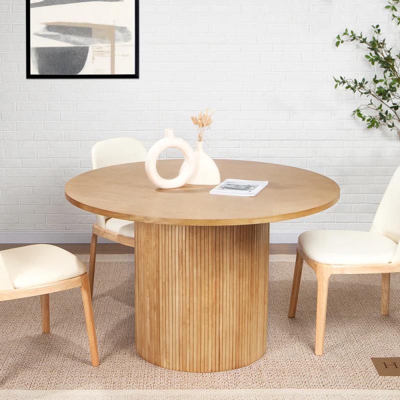 Round Fluted Pedestal Dining Table /SF-DT158B/SF-DT158W